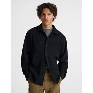 Madewell | NWT Men's Midweight Flannel Button Up Shirt Jet Black Overshirt | S